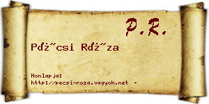 Pécsi Róza névjegykártya